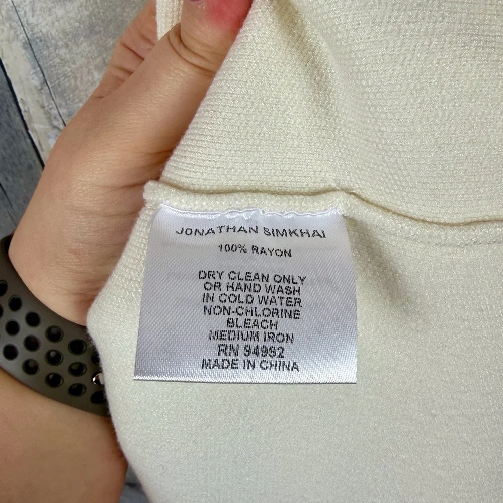 Johnathan Simkhai Knit Pencil Skirt in Cream Size Medium.